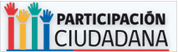 Logo con cuatro manos de colores (rojo,amarillo,verde y azul) y el texo Participación Ciudadana