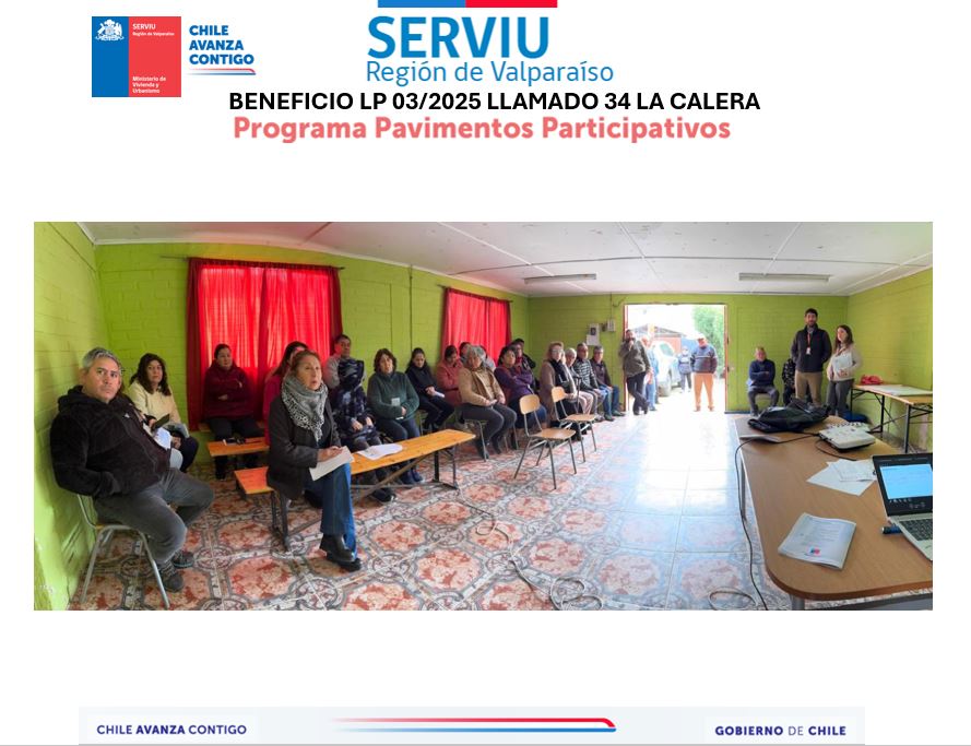 Llamado 34 Programa Pavimentos Participativos La Calera