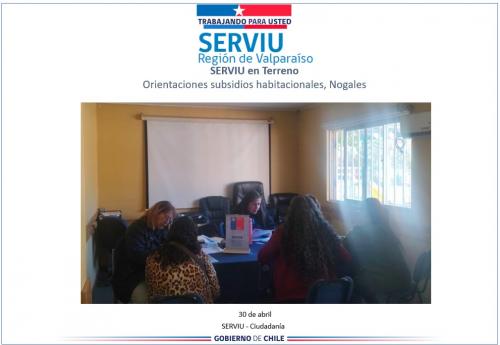 SERVIU en Terreno Nogales 30 de abril